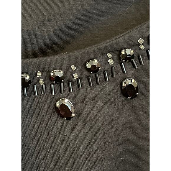 Earl Jean Bead Neckline Black Woman's PLUS SIZE Top 2X - Picture 4 of 10